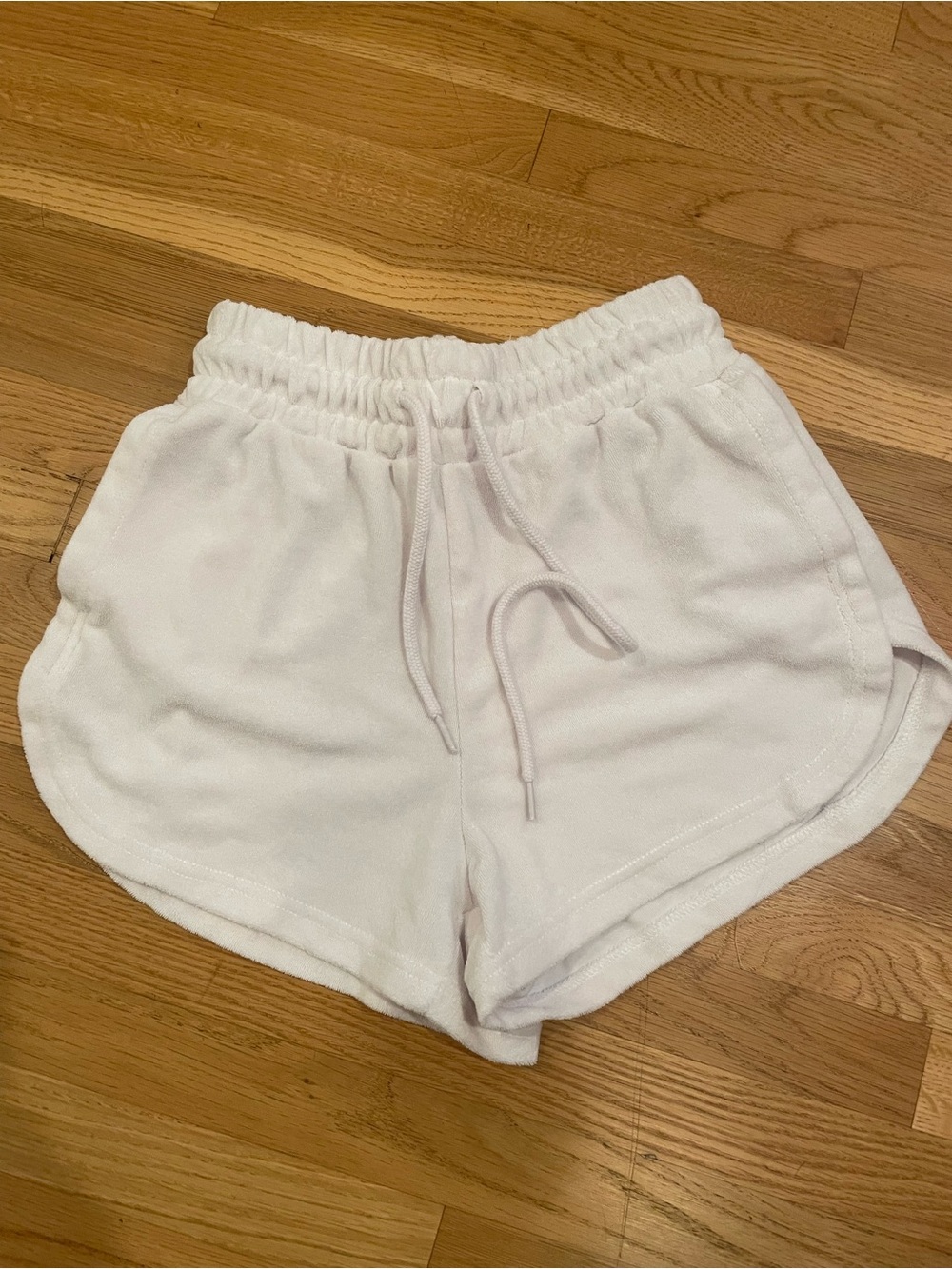 Reflex White Terry Athletic Drawstring Shorts